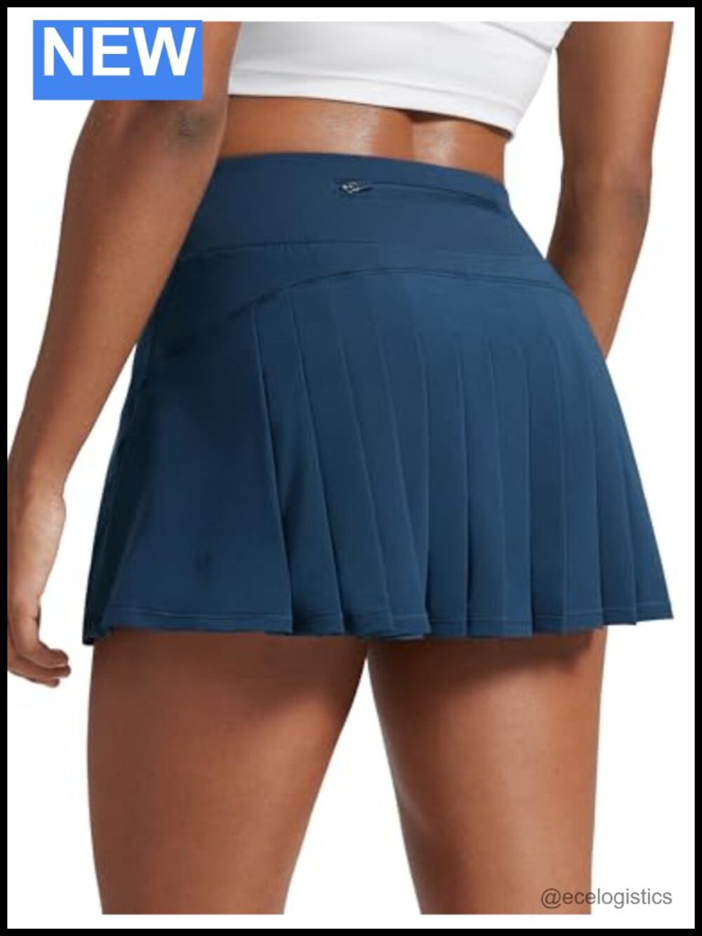 Mid Waisted Pleated Tennis Skort with Built-in Shorts and Pockets